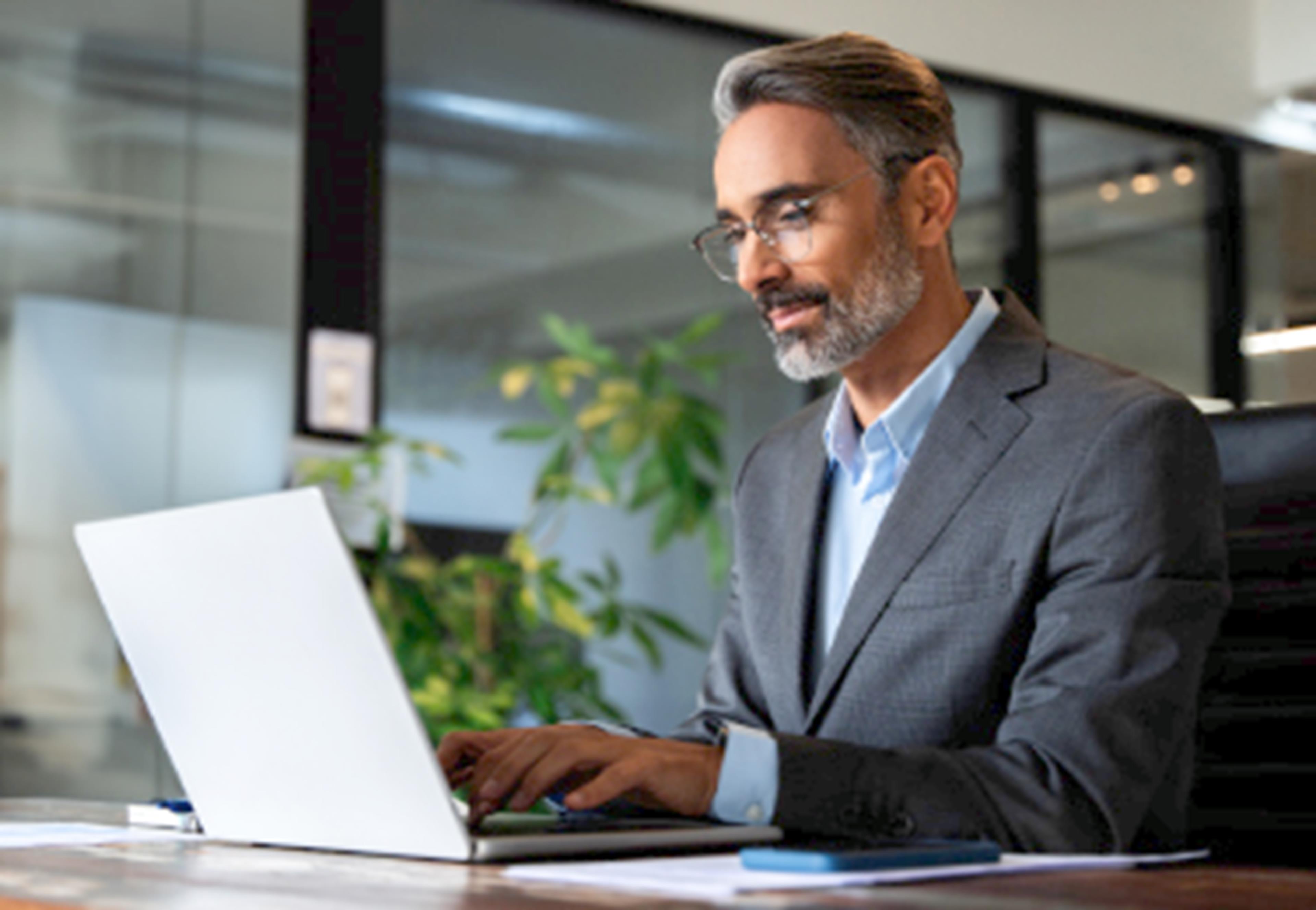 Man working on laptop